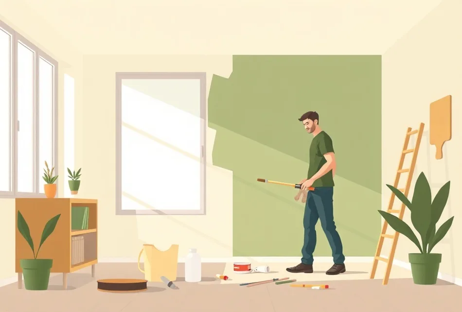 Intérieur rénové après travaux de peinture à Libourne